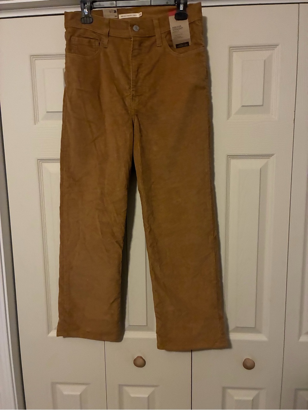 Levi's Straight Leg Corduroy Pants in Caramel Brown